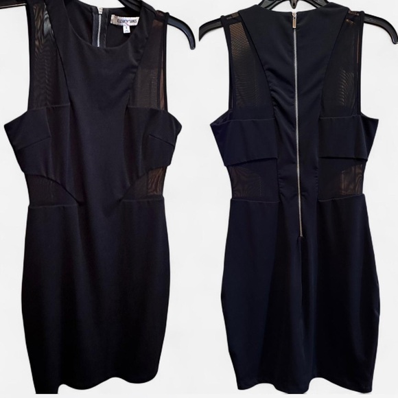 Elizabeth and James Mesh Panel Black sleeveless Dress size Small retails $395 - Picture 2 of 8
